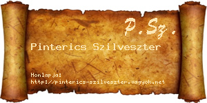 Pinterics Szilveszter névjegykártya