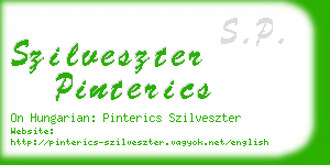 szilveszter pinterics business card